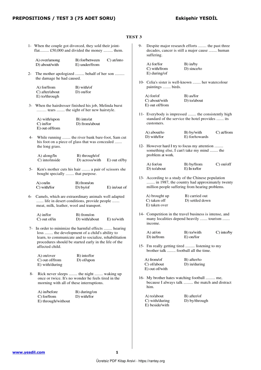Prepositions TEST3 kapak görseli