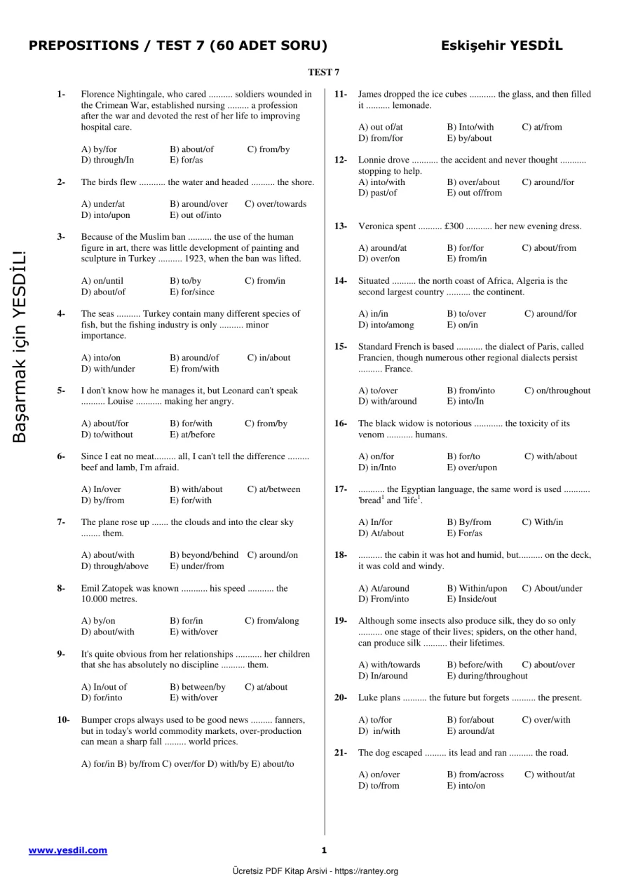 Prepositions TEST7 kapak görseli