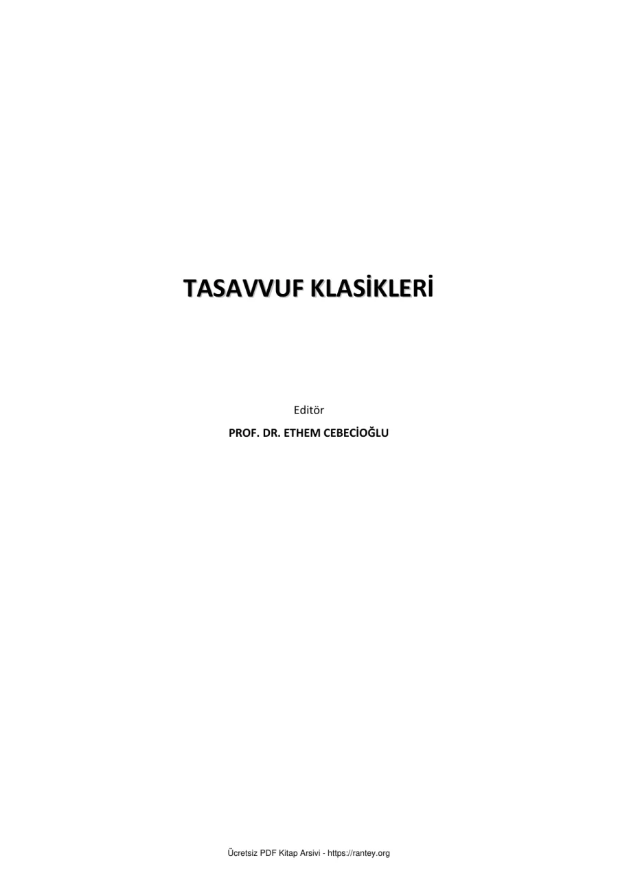 PROF DR ETHEM CEBECİOĞLU Tasavvuf Klasikleri kapak görseli