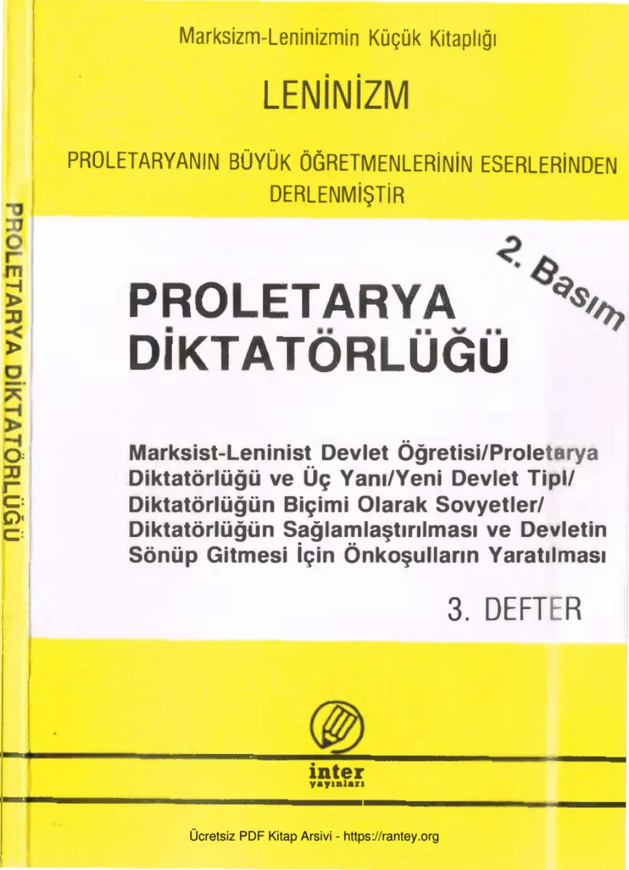 Proletarya Diktatörlüğü 3 Defter kapak görseli