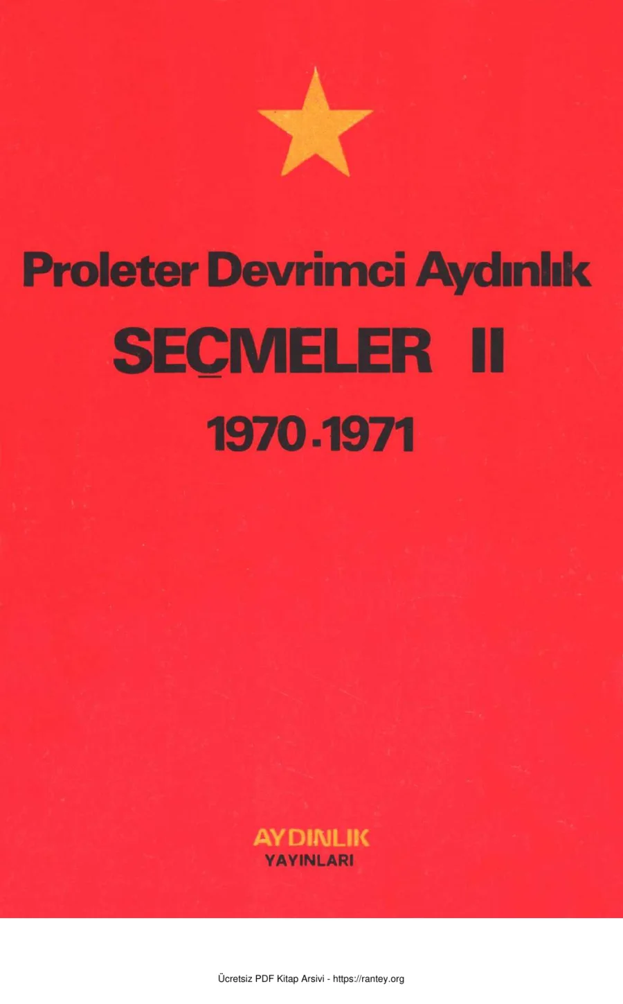 Proleter Devrimci Aydınlık Seçmeler 2 1970 1971 kapak görseli