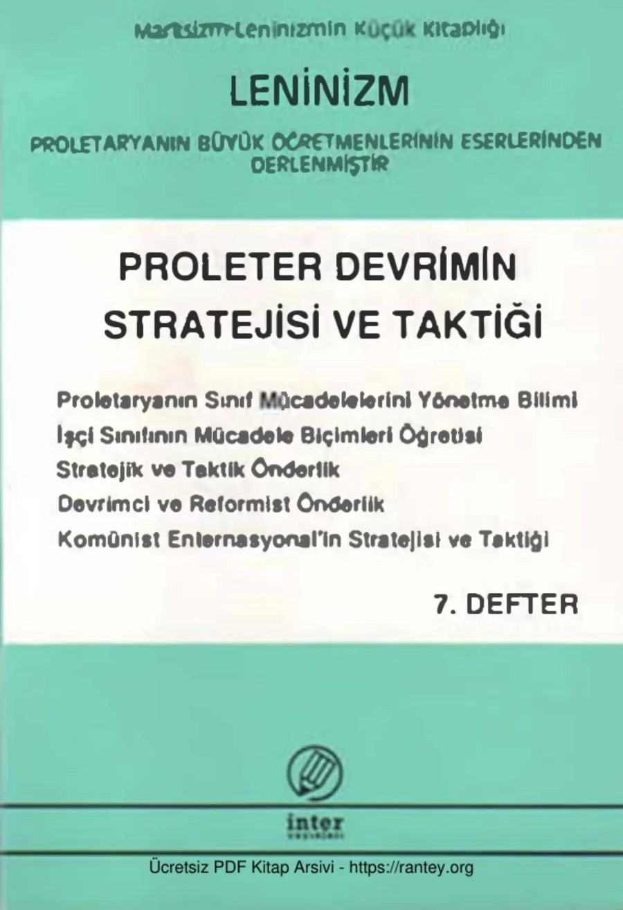 Proleter Devrimin Stratejisi ve Taktiği 7 Defter kapak görseli
