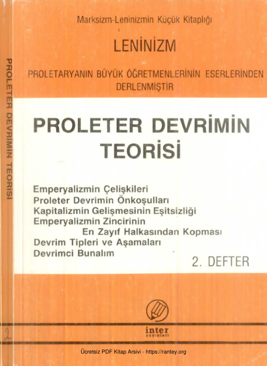 Proleter Devrimin Teorisi 2 Defter kapak görseli