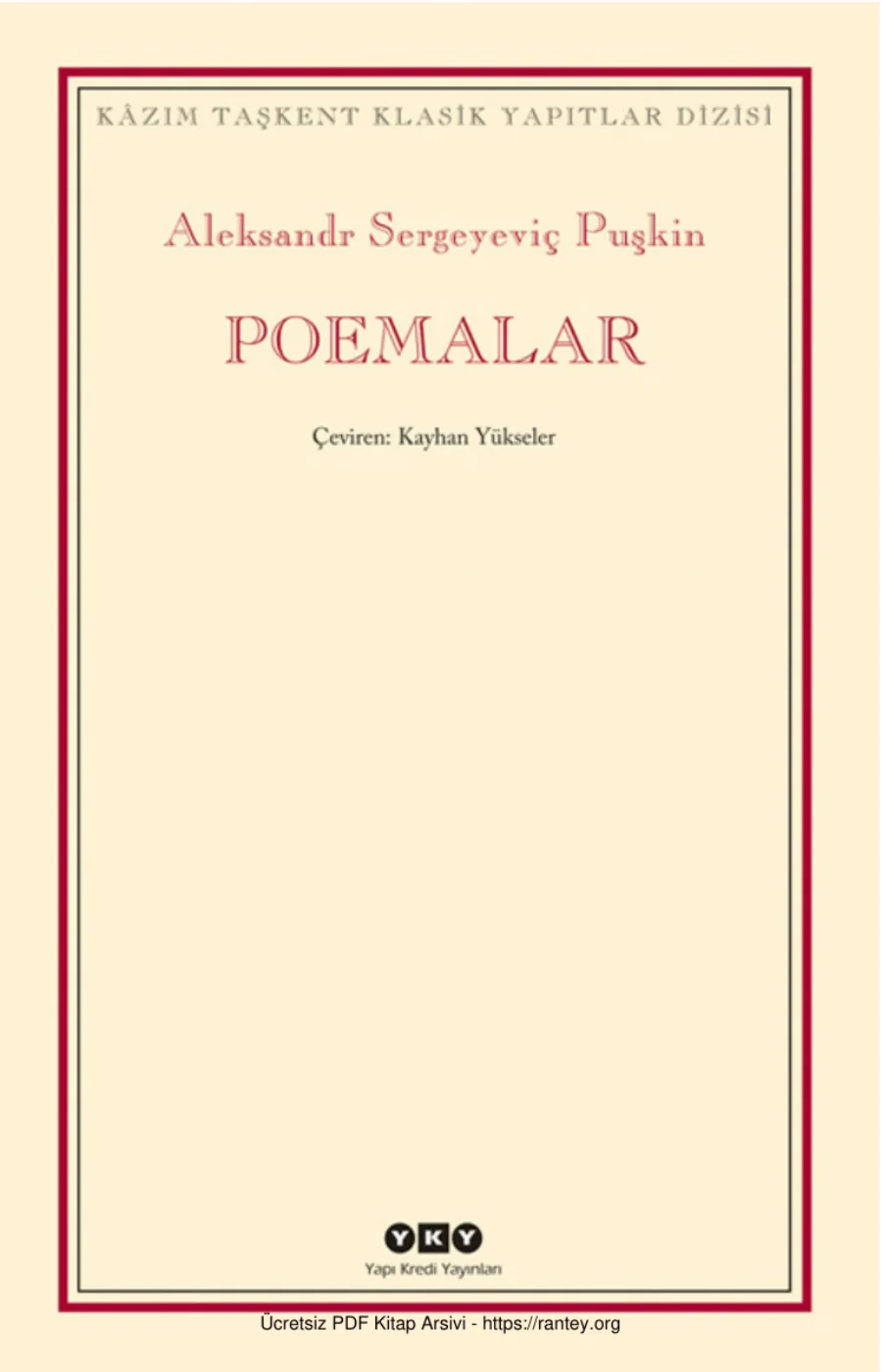 Puşkin Poemalar kapak görseli