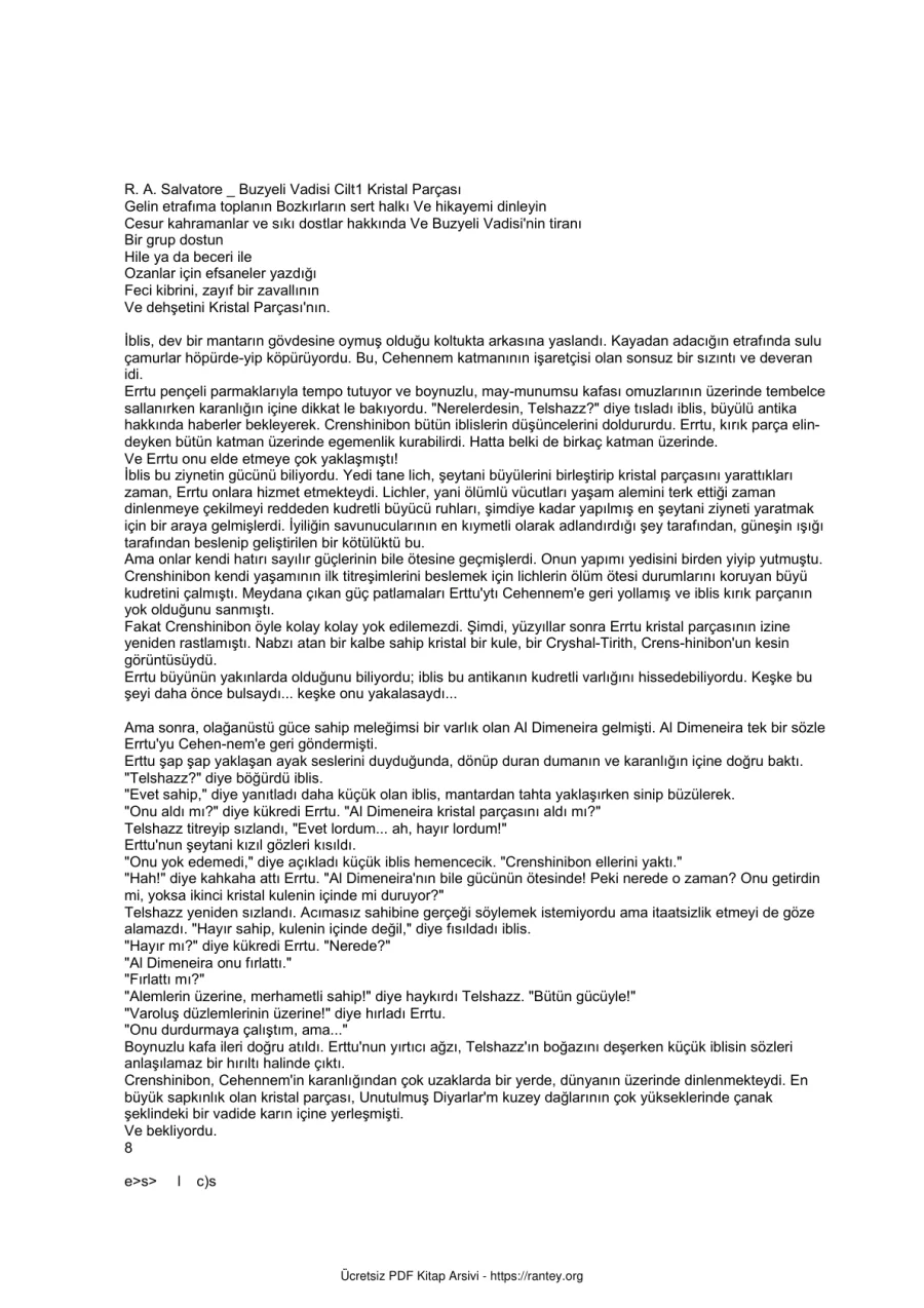 R A Salvatore Buzyeli Vadisi full kapak görseli