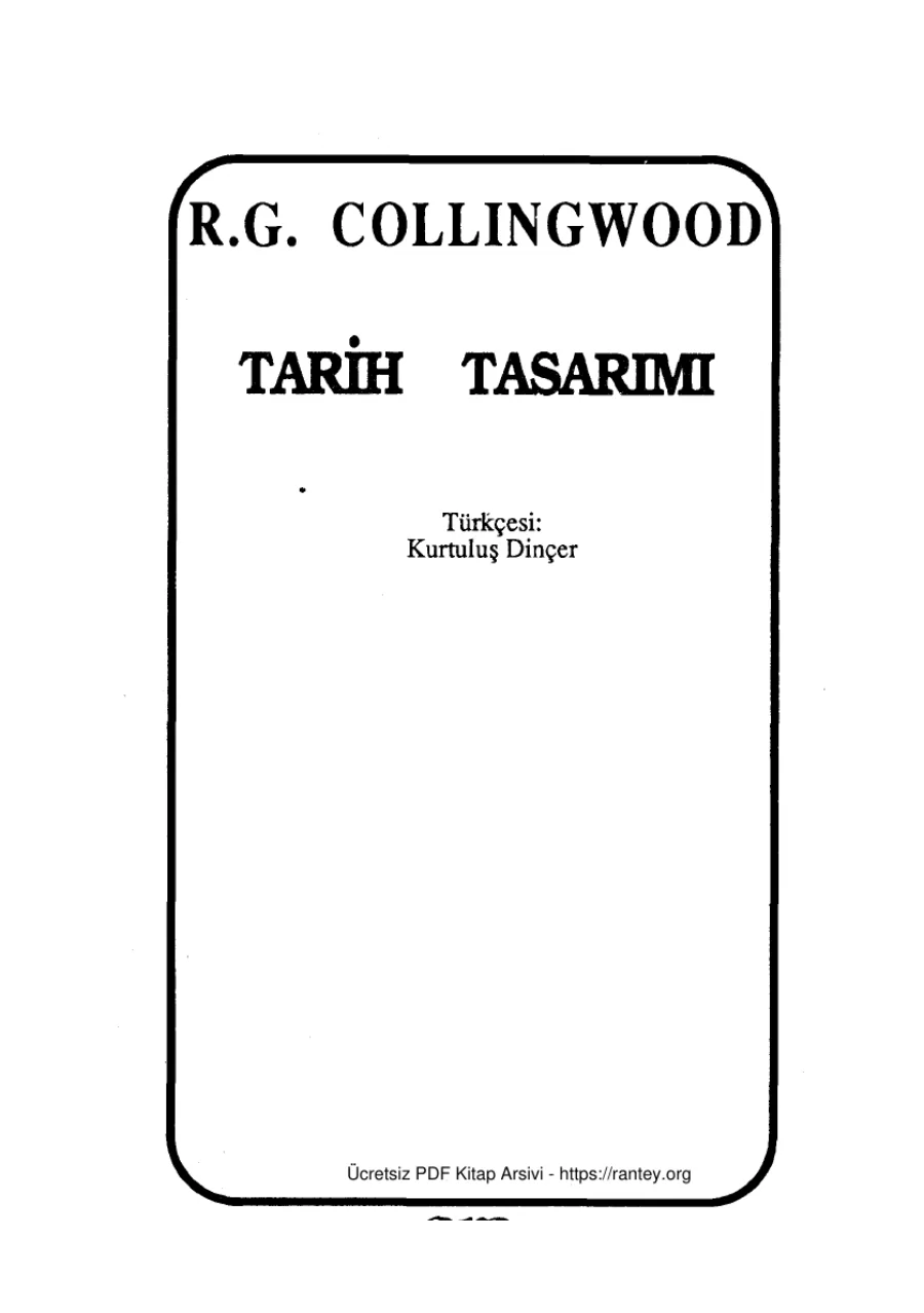 R G Collingwood Tarih Tasarımı kapak görseli