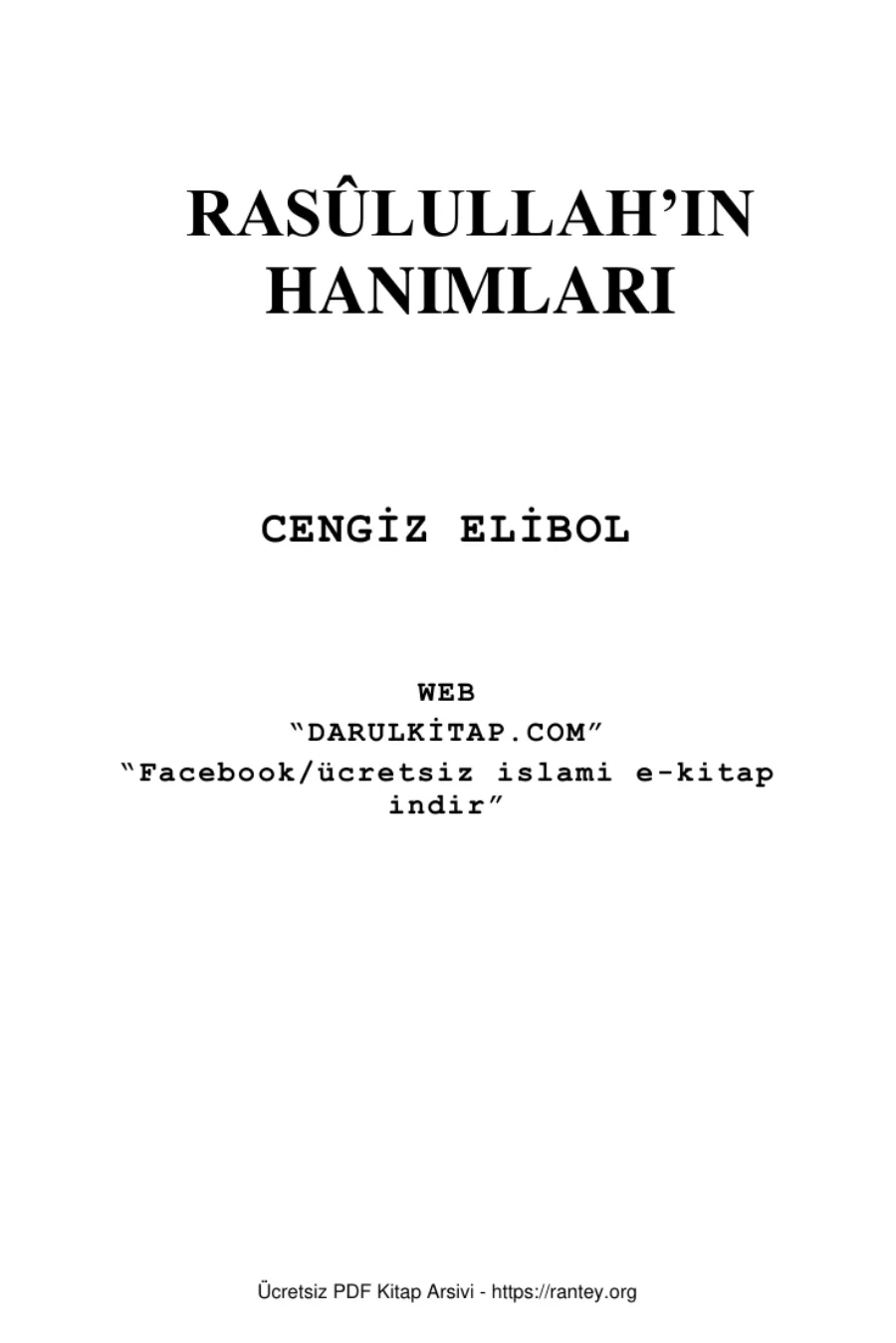 RASLULLAH IN SAV HANIMLARI Ebu Abdulmumin Tekin Mıhçı kapak görseli