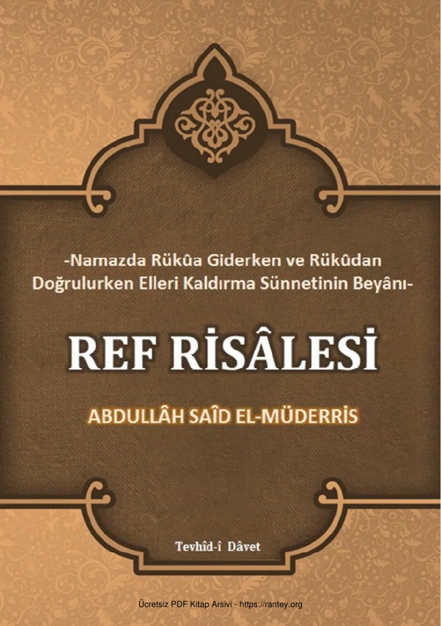 REF RİSALESİ Ebu Abdulmumin Tekin Mıhçı kapak görseli