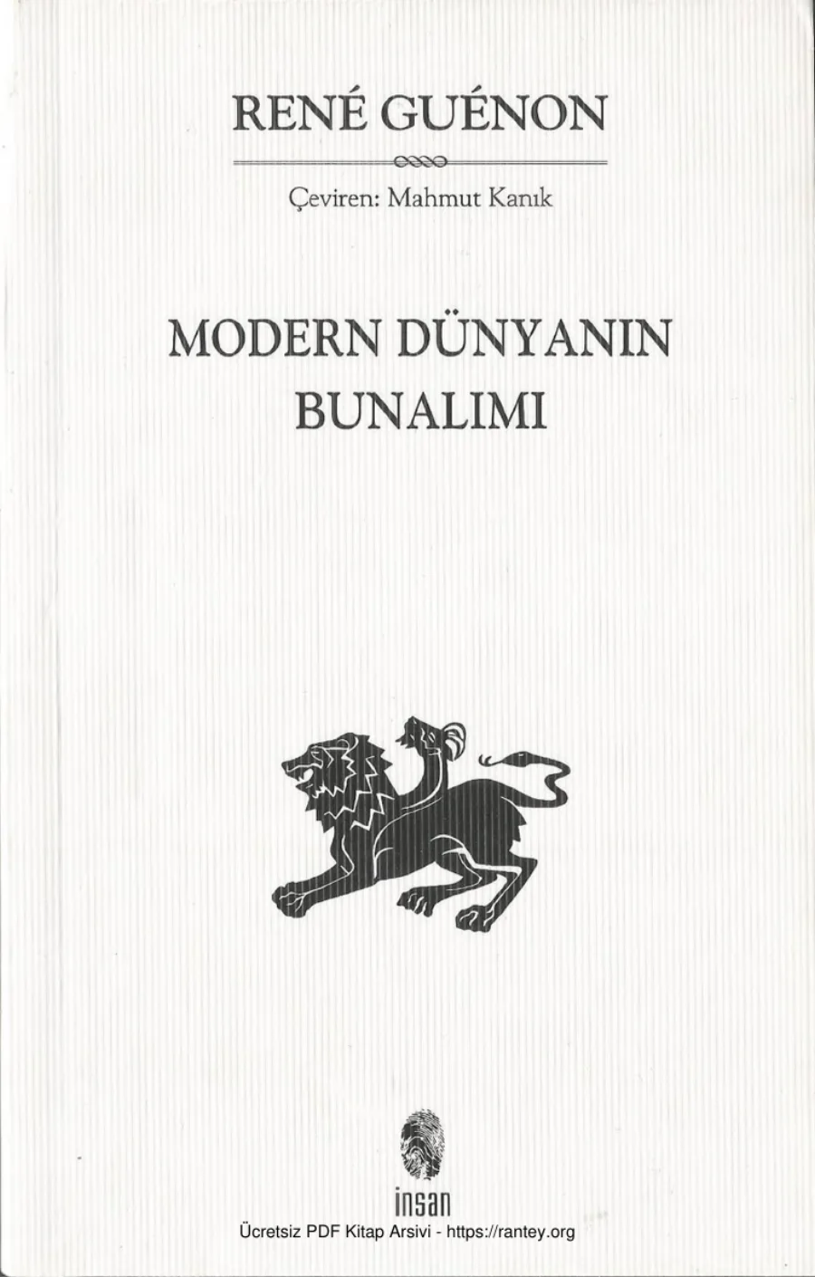 Rene Guenon Modern Dünyanın Bunalımı kapak görseli
