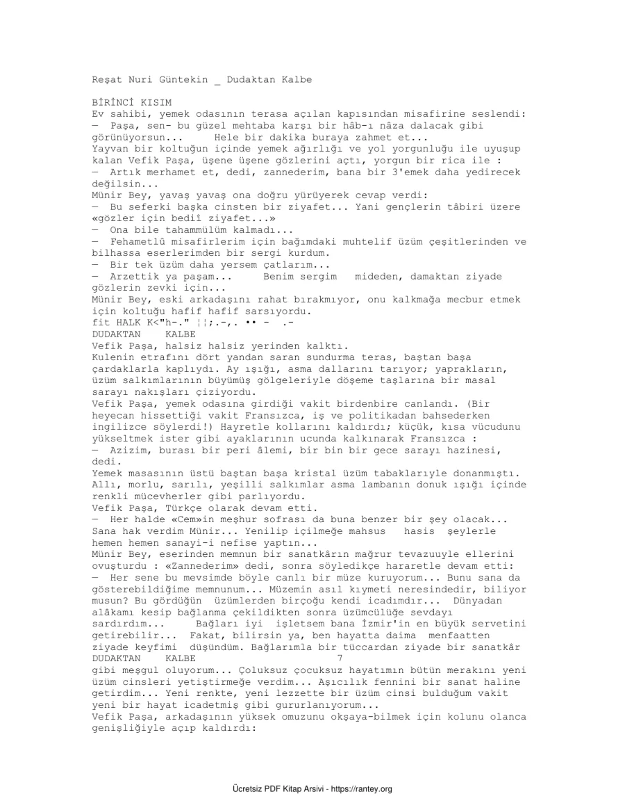 ReşatNuriGüntekin DudaktanKalbe kapak görseli