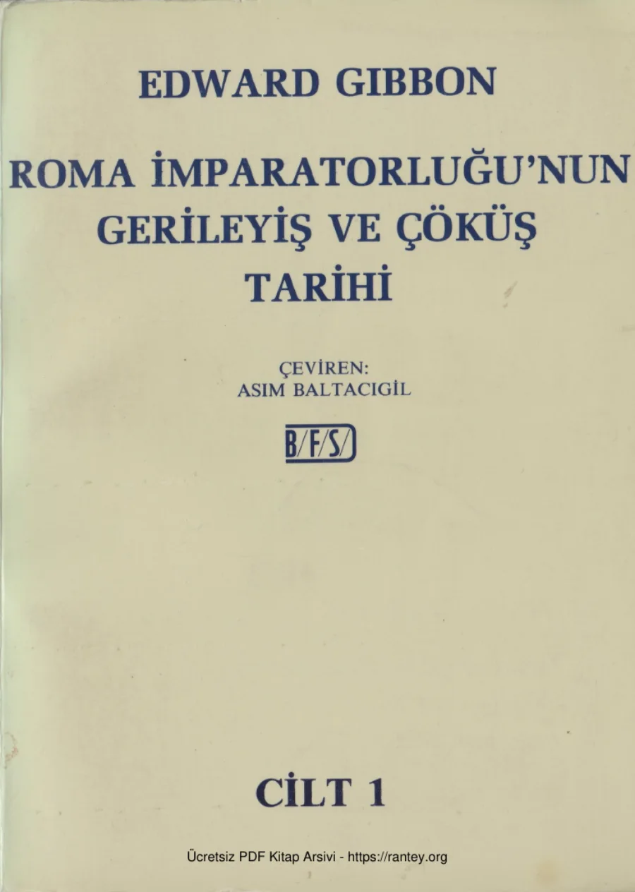 Roma İmparatorluğunun Gerileyiş ve Çöküş Tarihi Cilt 1 kapak görseli