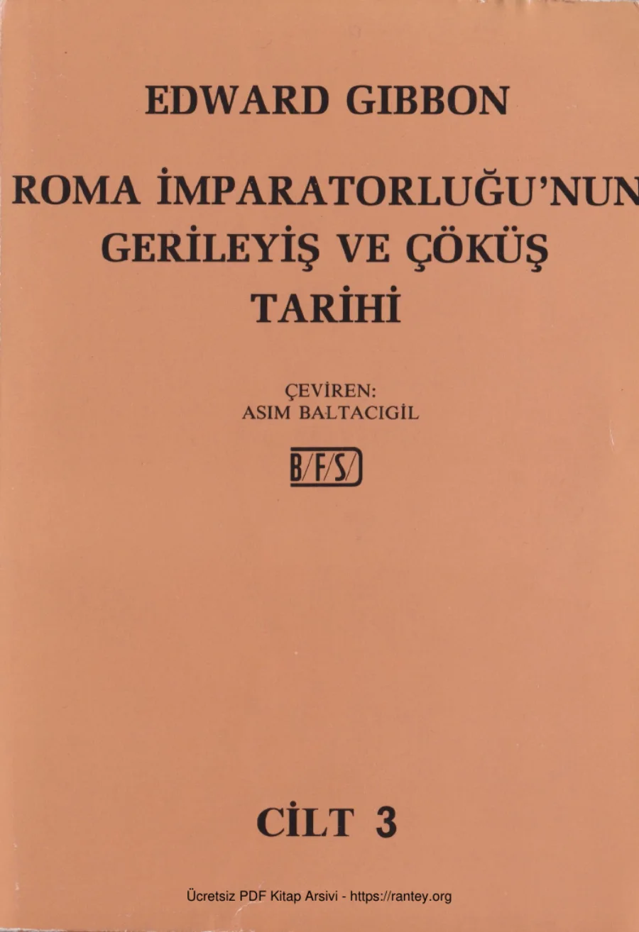 Roma İmparatorluğunun Gerileyiş ve Çöküş Tarihi Cilt 3 kapak görseli