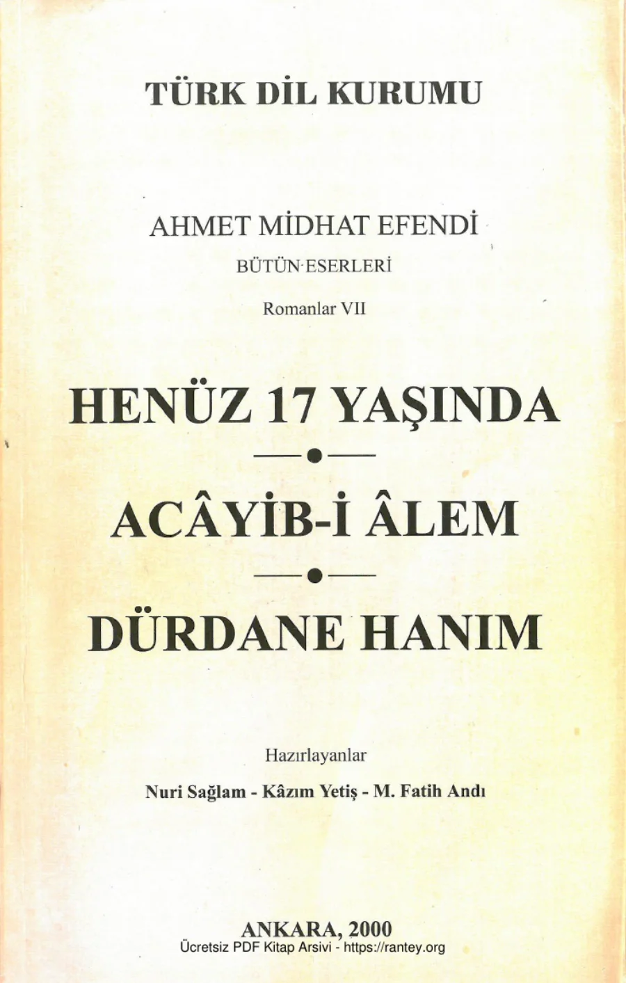 Romanlar 7: Henüz 17 Yaşında / Acayib-i Alem kapak görseli
