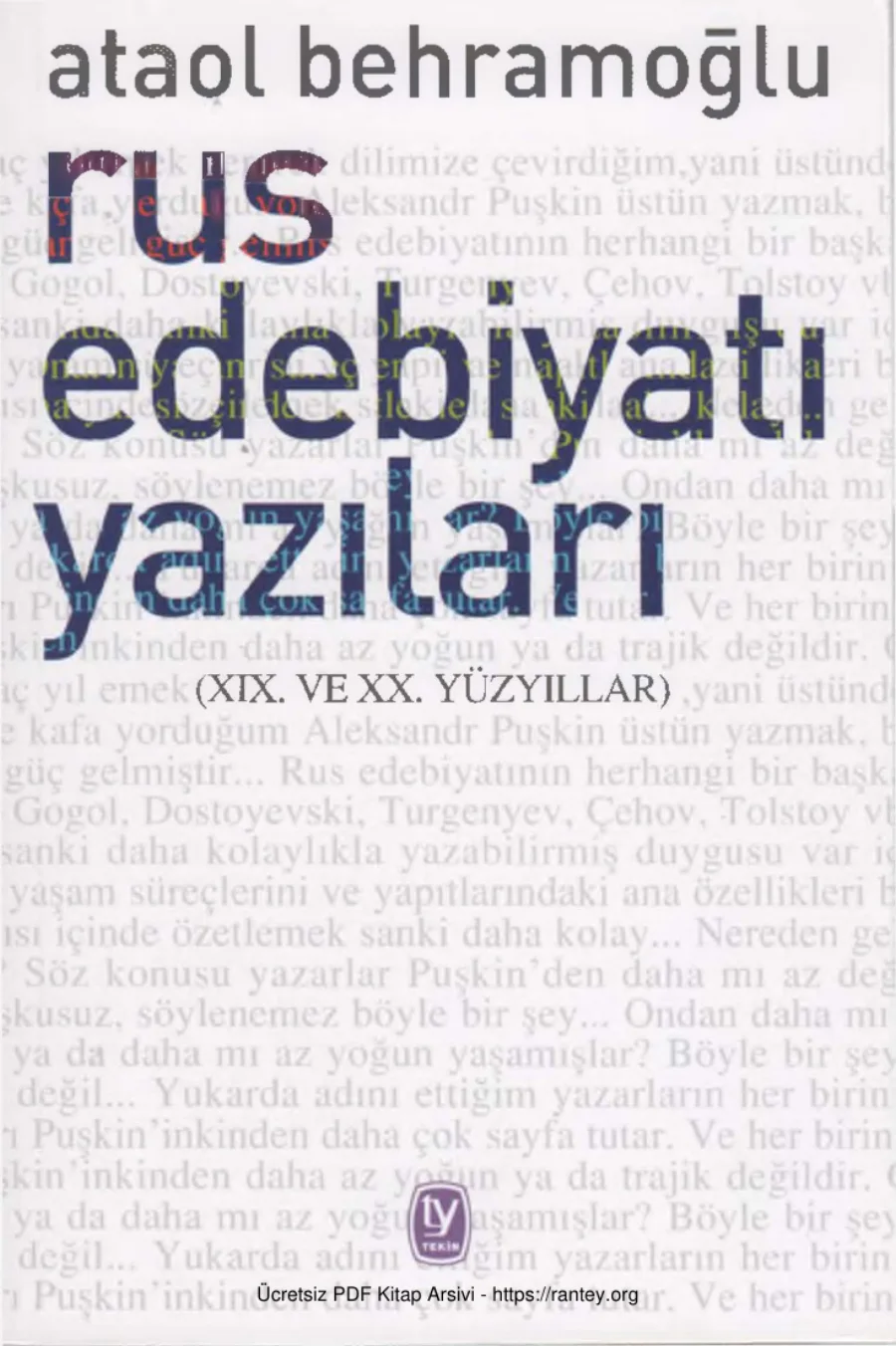 Rus Edebiyatı Yazıları XIX ve XX. Yüzyıllar kapak görseli