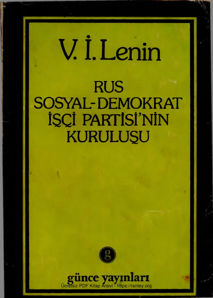 Rus Sosyal Demokrat İşçi Partisinin Kuruluşu kapak görseli