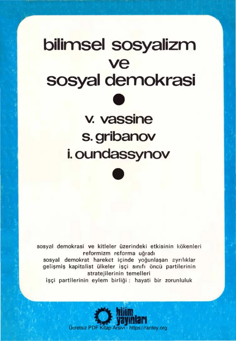 S Gribanov İ Oundassynov Bilimsel Sosyalizm ve Sosyal Demokarasi kapak görseli