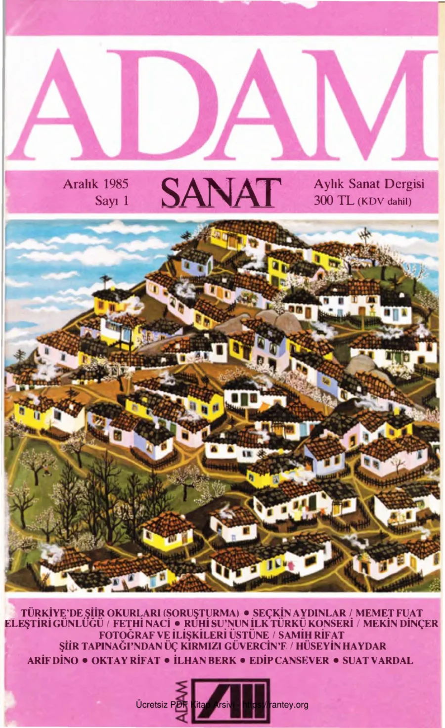 Sanat Dergisi Sayı 01 Aralık 1985 kapak görseli