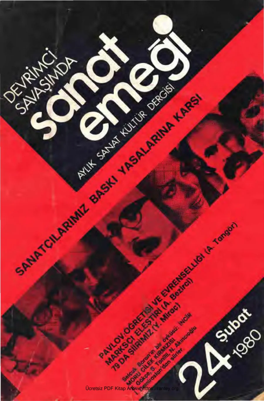 Sanat Emeği Aylık Sanat Kültür Dergisi Sayı 24 Şubat 1980 kapak görseli