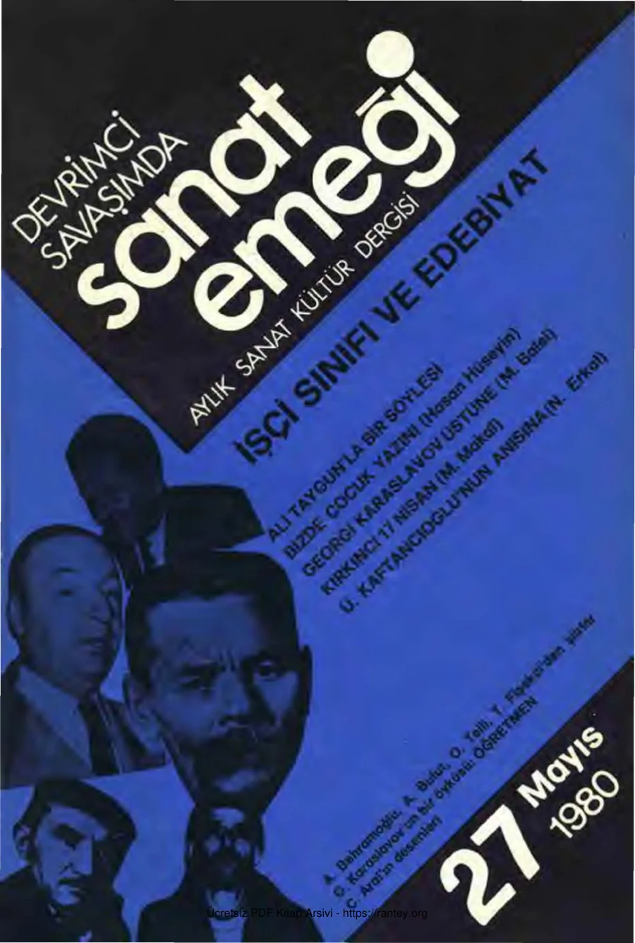 Sanat Emeği Aylık Sanat Kültür Dergisi Sayı 27 Mayıs 1980 kapak görseli
