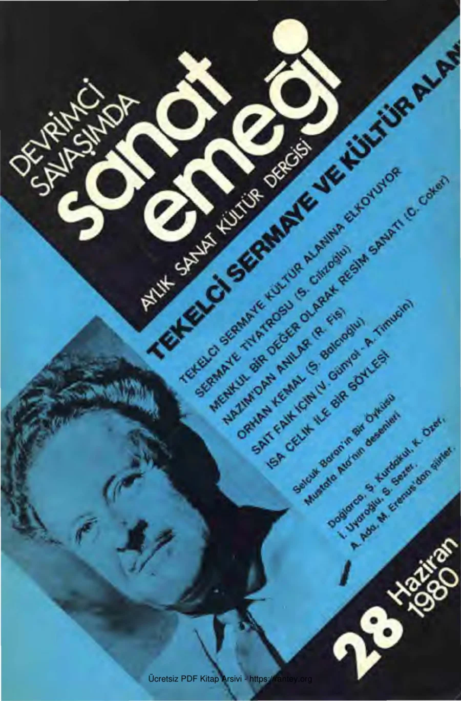 Sanat Emeği Aylık Sanat Kültür Dergisi Sayı 28 Haziran 1980 kapak görseli