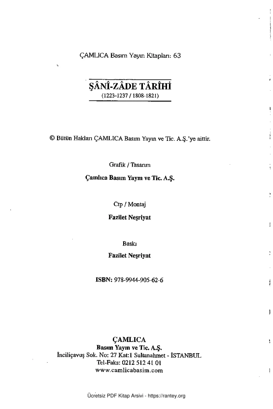 Şani zade Tarihi II kapak görseli