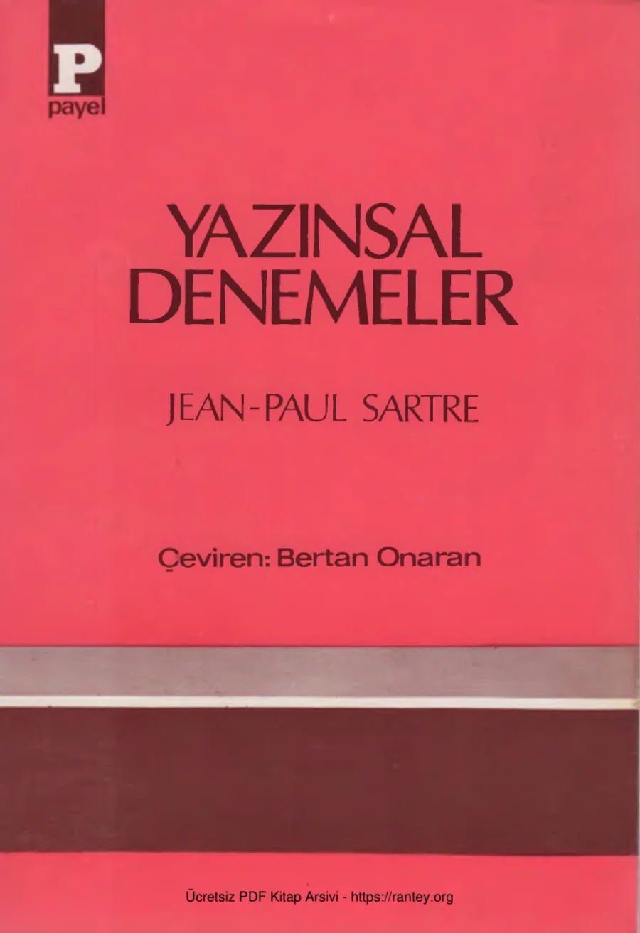 Sartre Yazınsal Denemeler kapak görseli