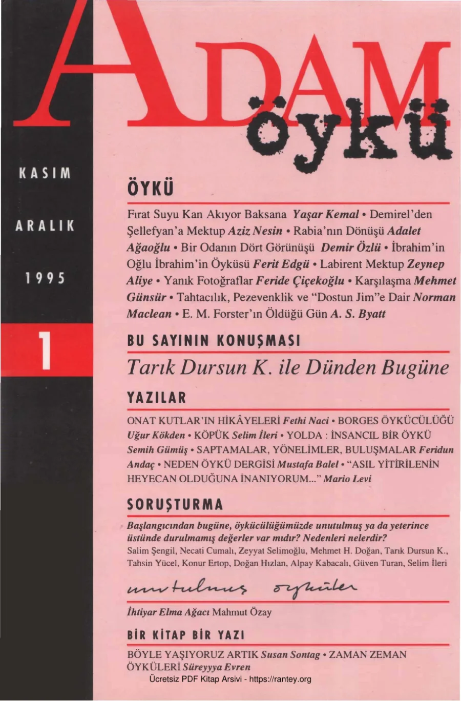 Sayı 01 Kasım Aralık 1995 kapak görseli