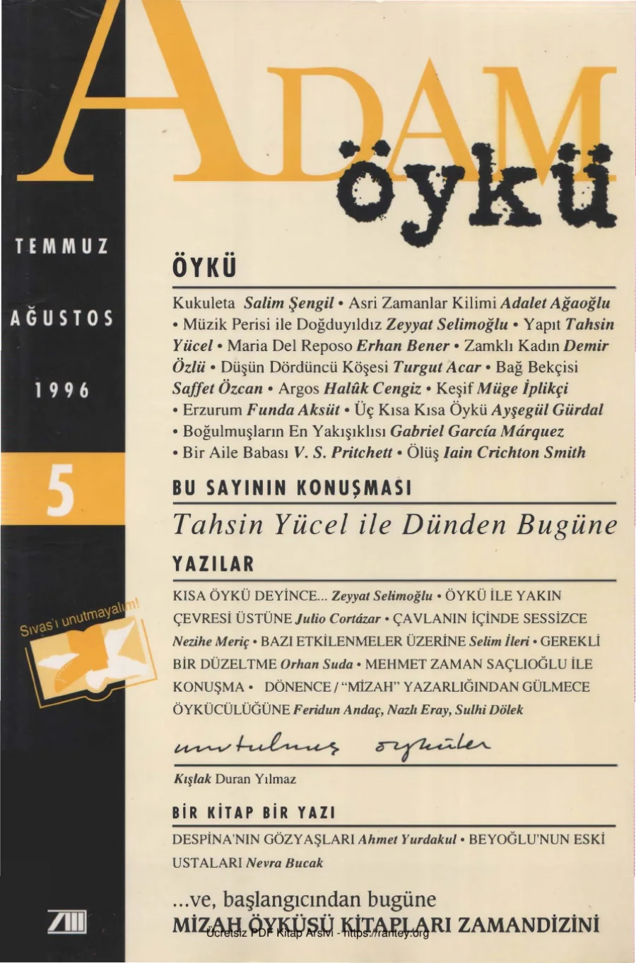 Sayı 05 Temmuz Ağustos 1996 kapak görseli