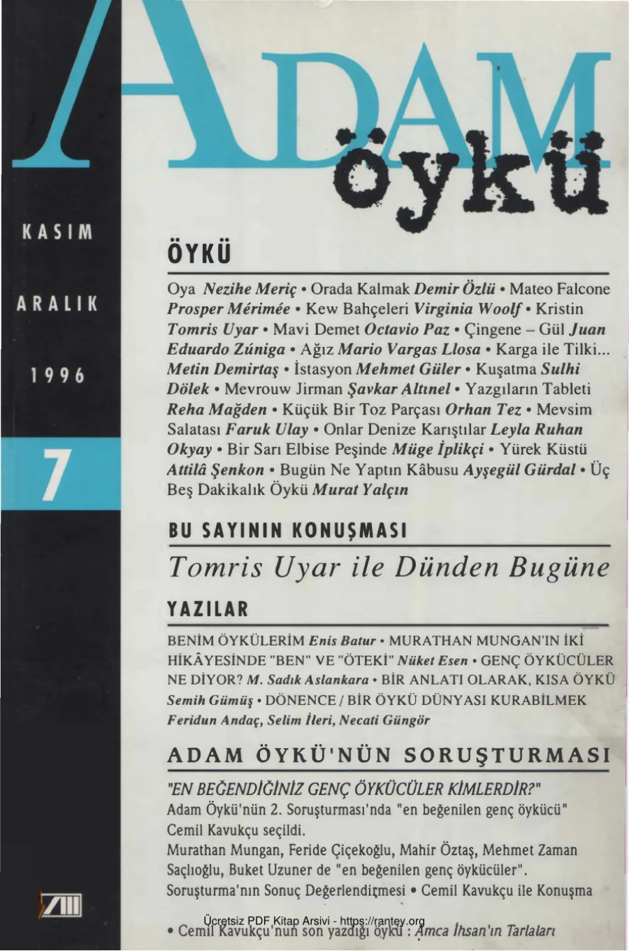 Sayı 07 Kasım Aralık 1996 kapak görseli