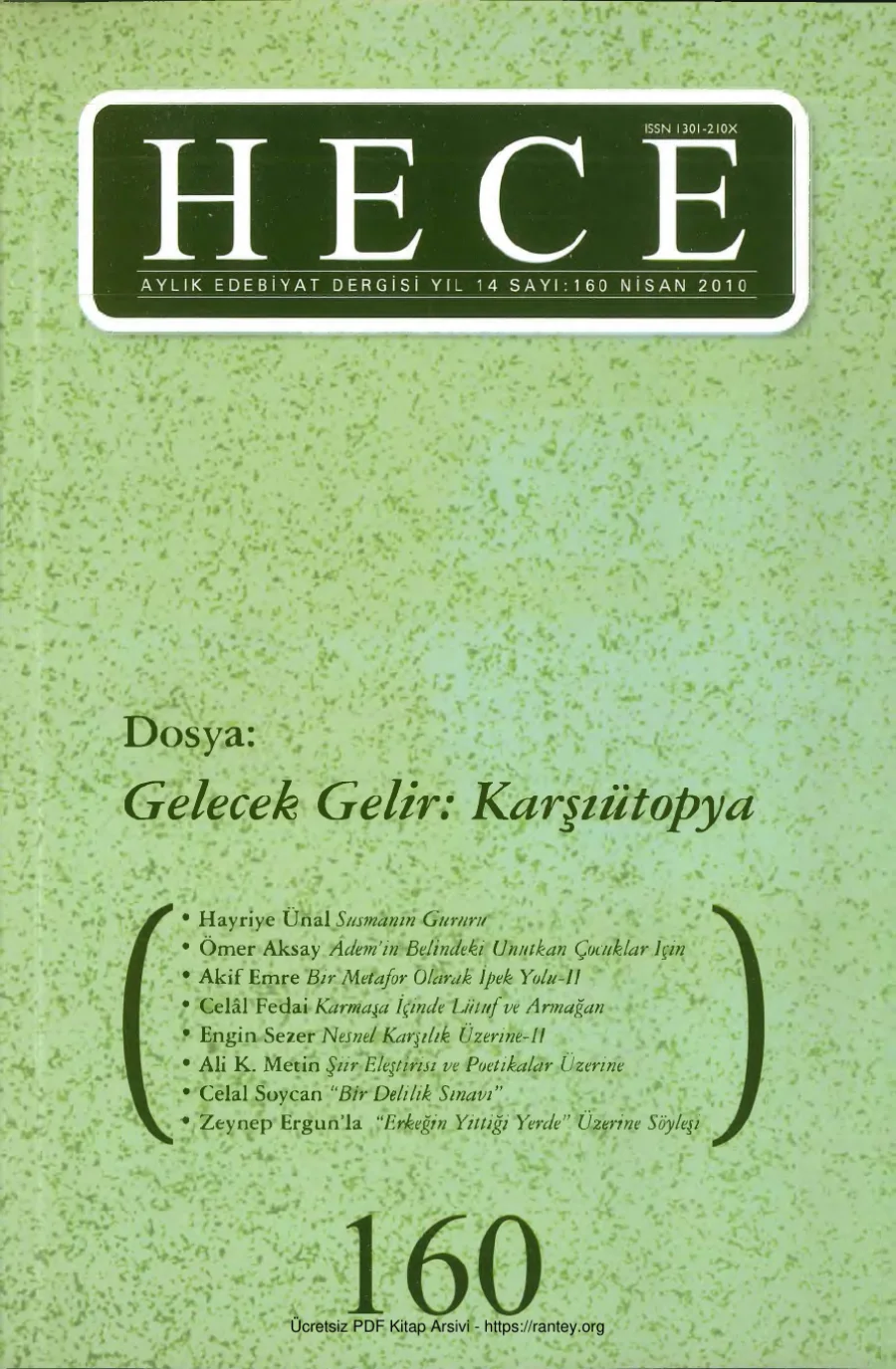 Sayı 160 kapak görseli