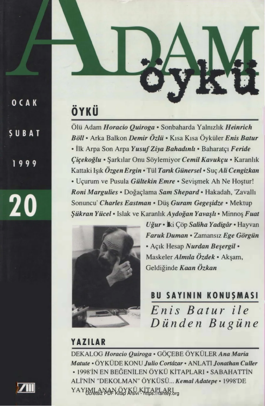 Sayı 20 Ocak Şubat 1999 kapak görseli