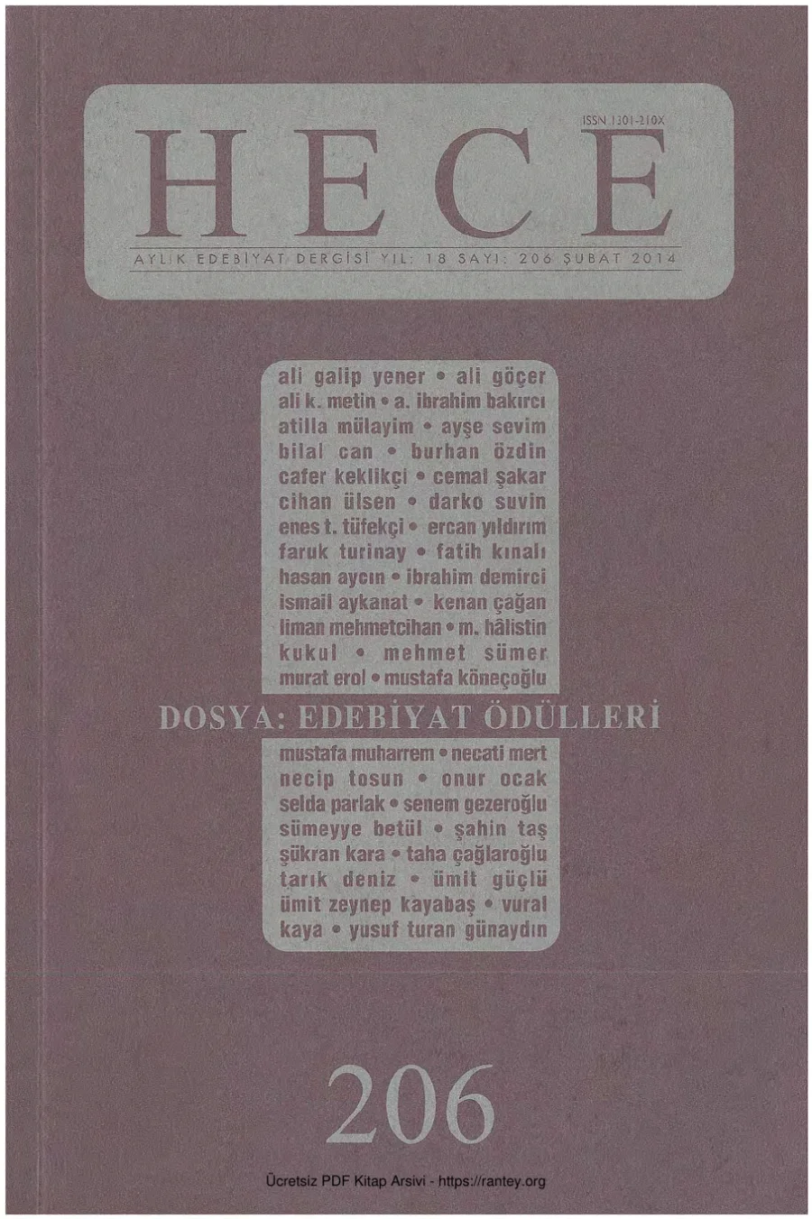 Sayı 206 Şubat 2014 kapak görseli
