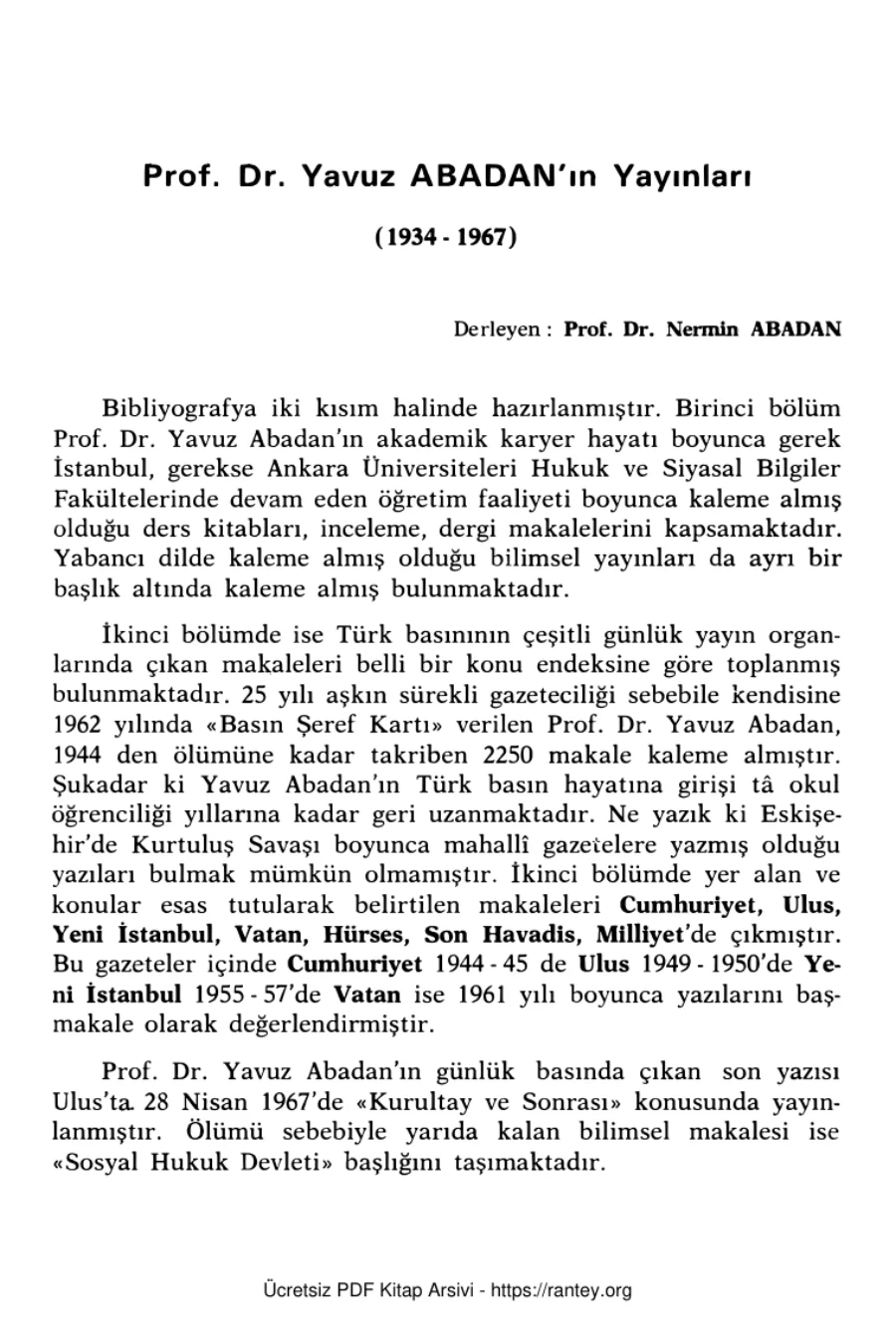 SBF Yayınları Nermin Abadan Unat kapak görseli