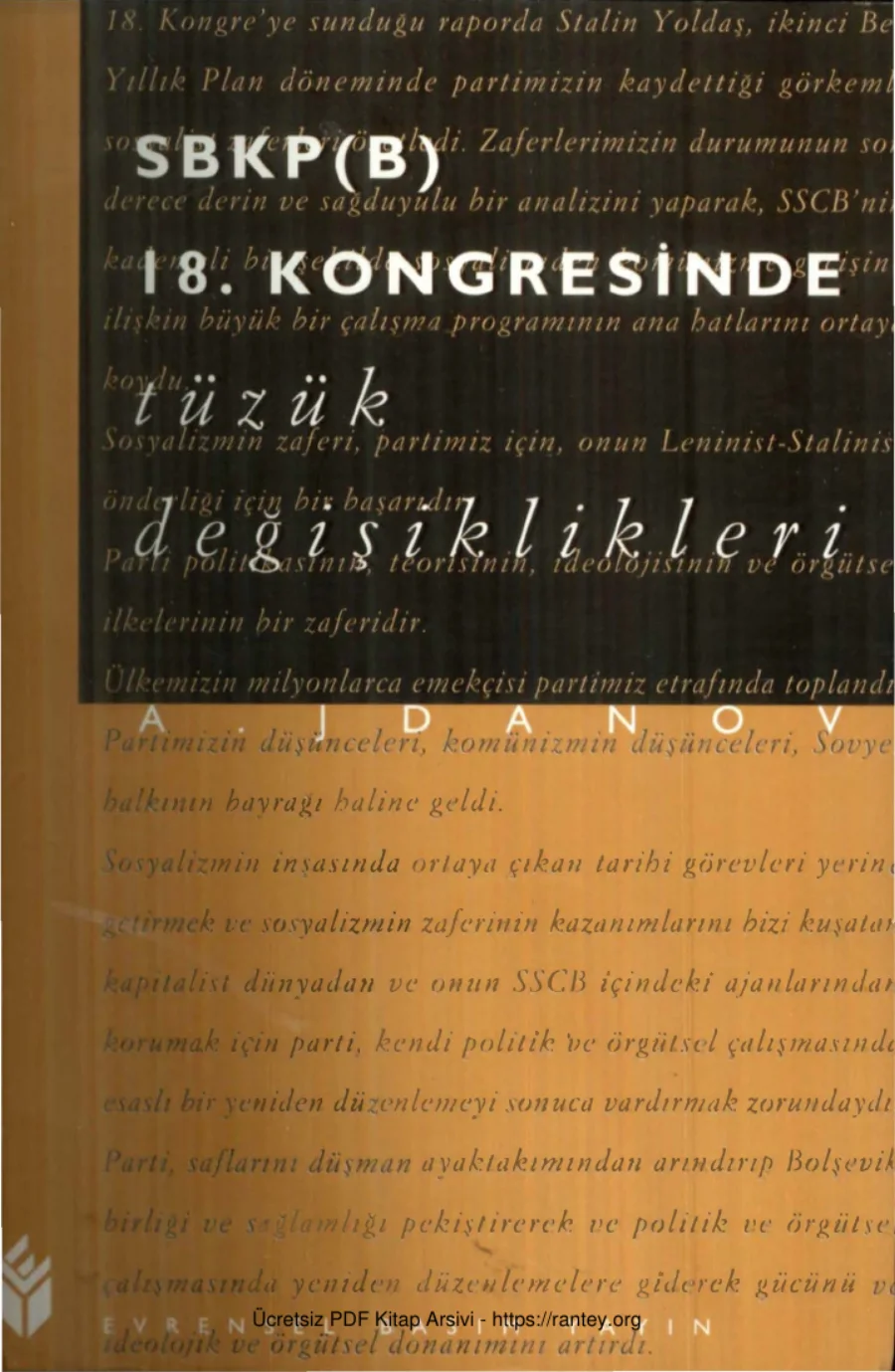 SBKP(B) 18. Kongresinde Tüzük Değişiklikleri kapak görseli