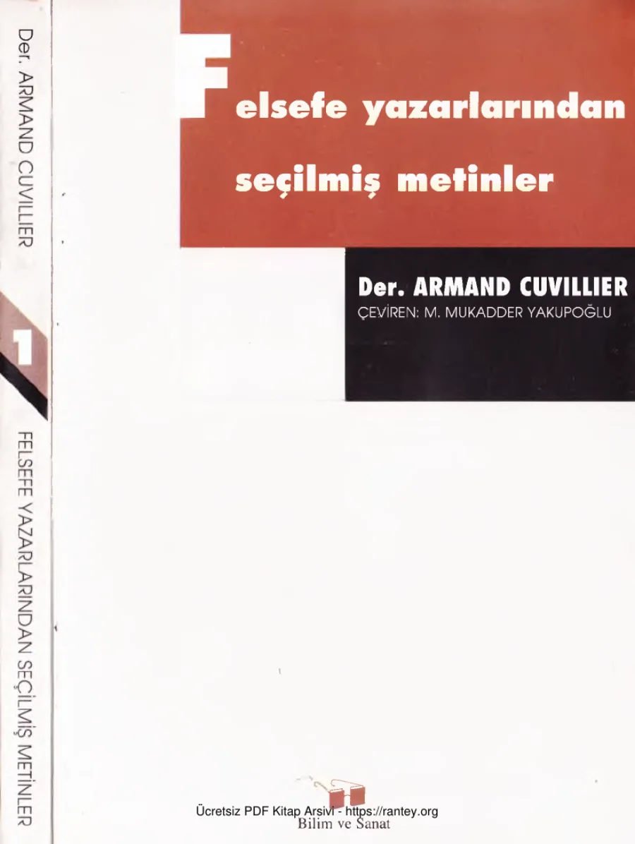 Seçilmiş Metinler 1 Armand Cuvillier kapak görseli