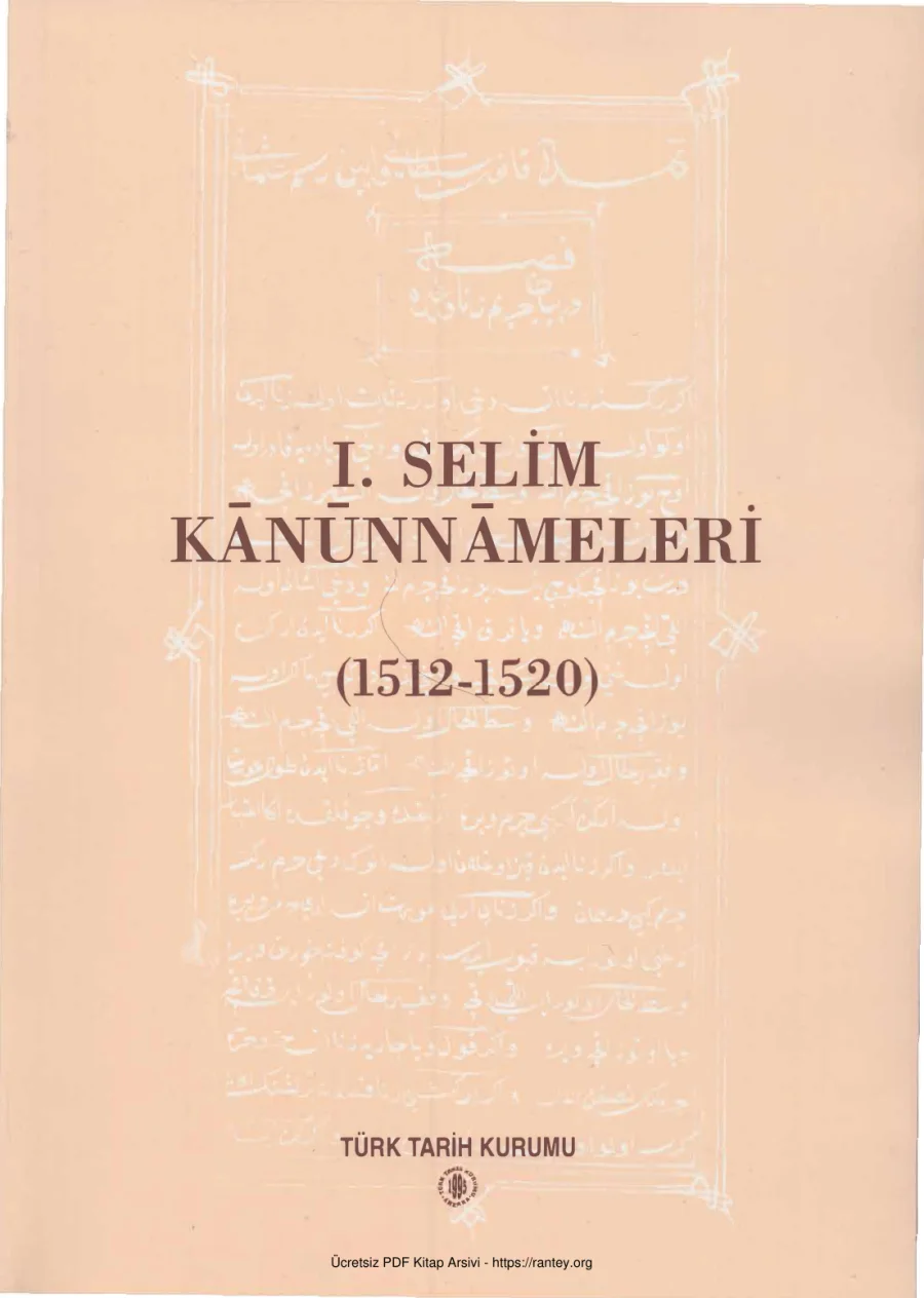 Selami Pulaha I Selim Kanunnamesi Tirana ve Leningrad Nüshaları 1512 1520 kapak görseli