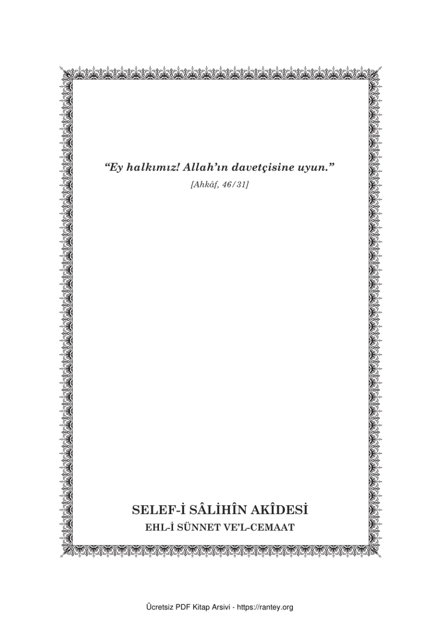 SELEF İ SLİ HN AKDESİ Abdullah b Abdilhamd el Eser Ebu Abdulmumin Tekin Mıhçı kapak görseli