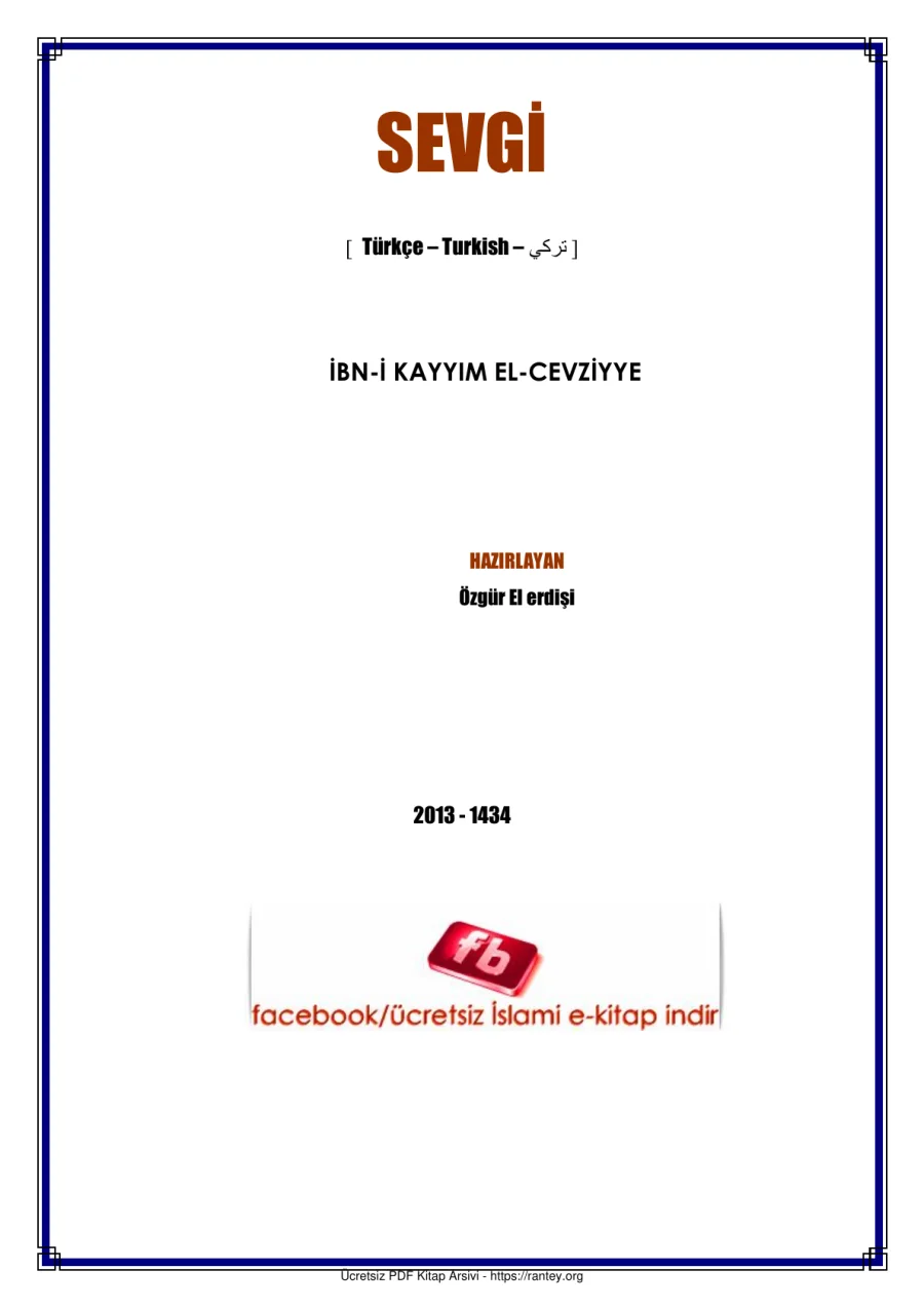 SEVGİ İBN İ KAYYIM Ebu Abdulmumin Tekin Mıhçı kapak görseli