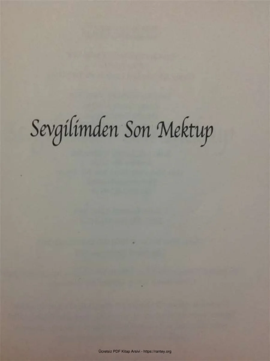 Sevgilimden Son Mektup kapak görseli