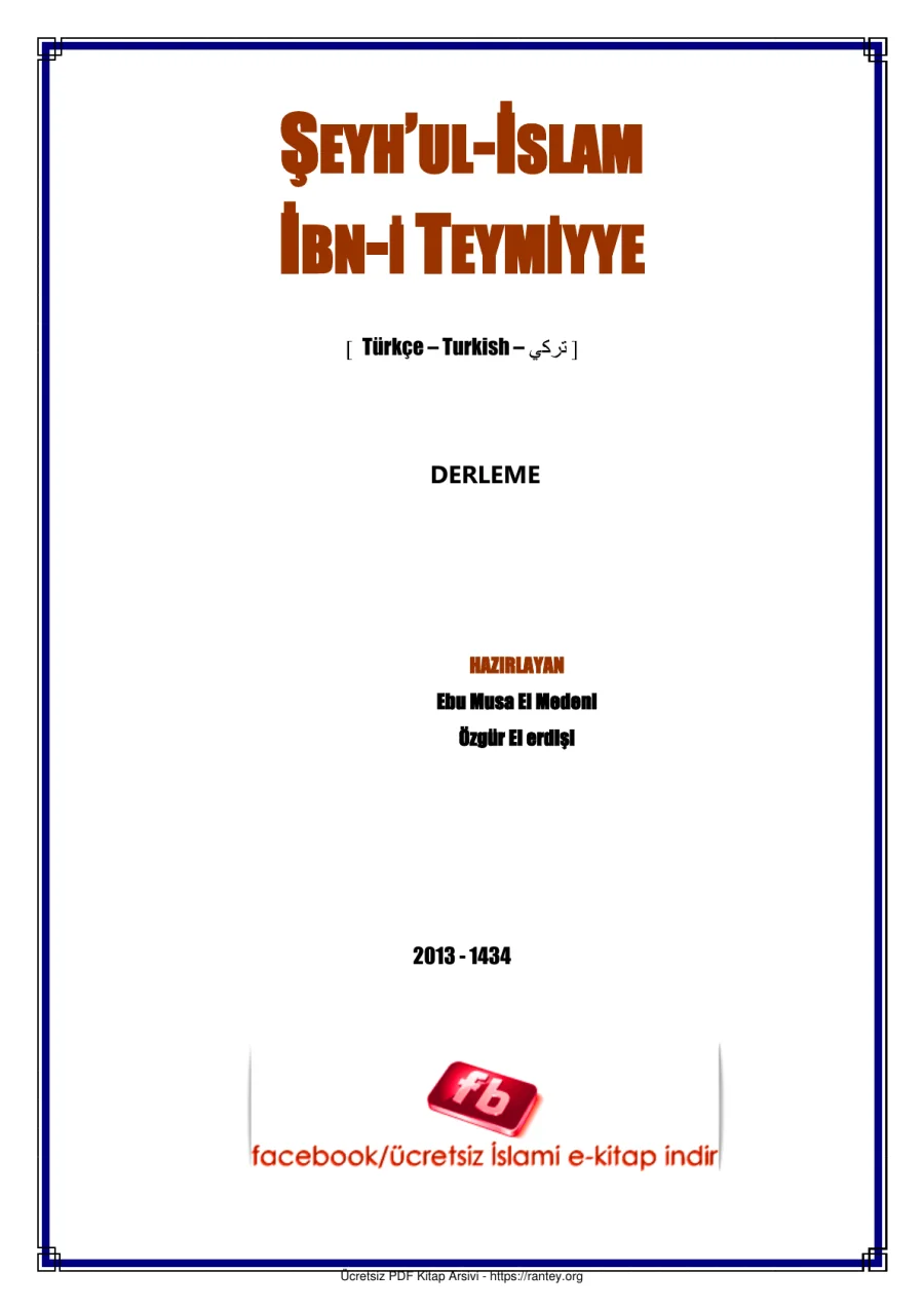 ŞEYHUL İSLAM İBN İ TEYMİYYE Ebu Abdulmumin Tekin Mıhçı kapak görseli