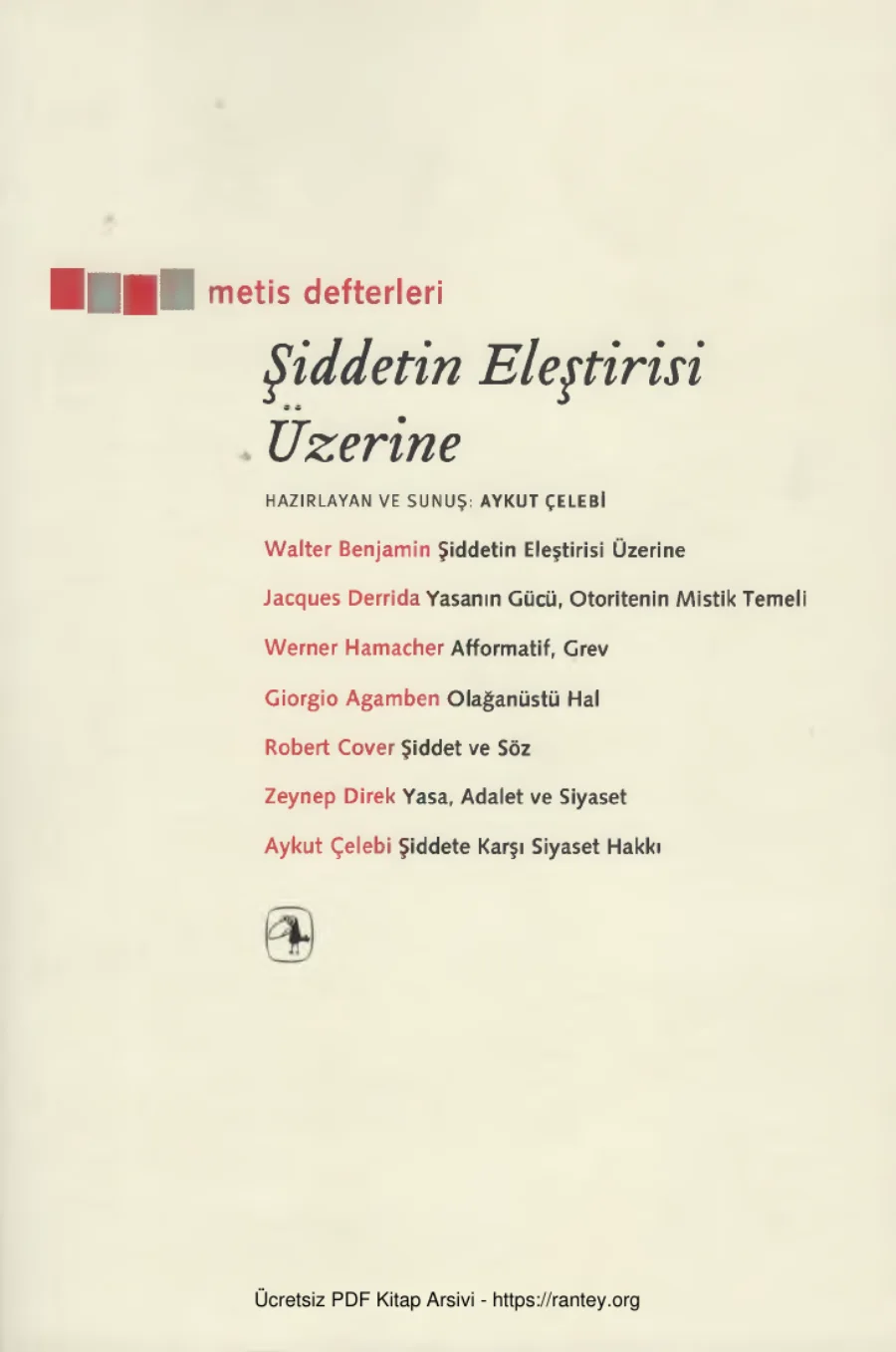 Şiddetin Eleştirisi Üzerine kapak görseli