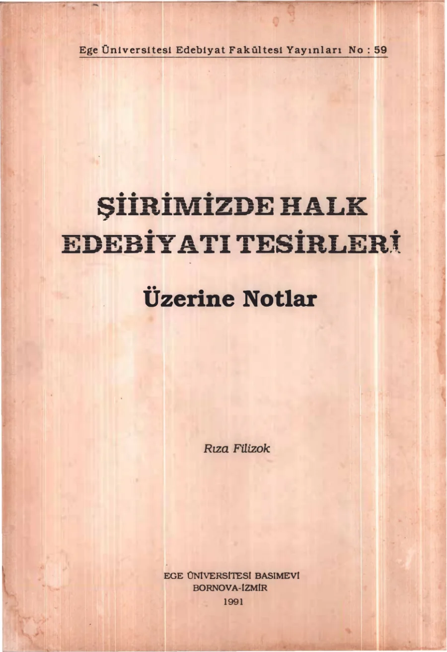 Şiirimizde Halk Edebiyatı Tesirleri kapak görseli