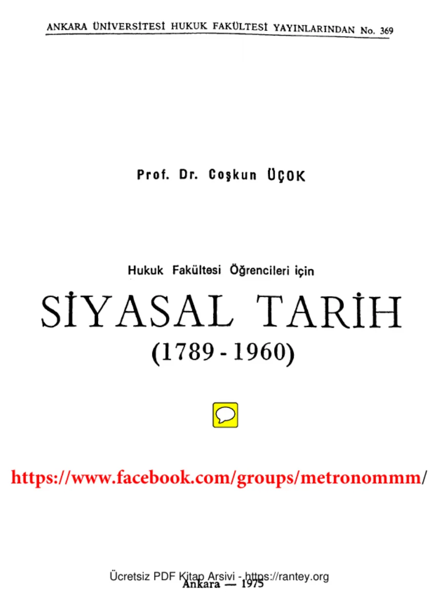 SİYASAL TARİH 1789 1960 COŞKUN ÜÇOK kapak görseli