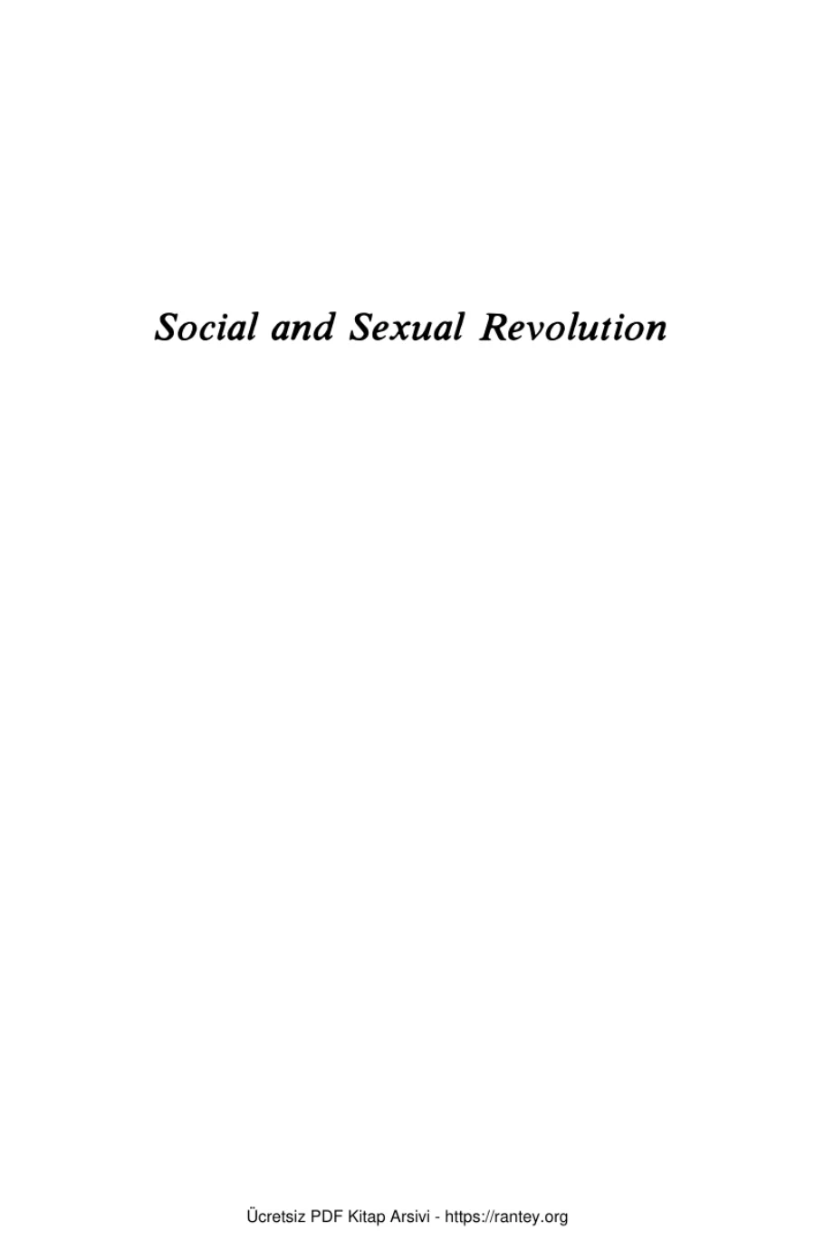 Social and Sexual Revolution kapak görseli