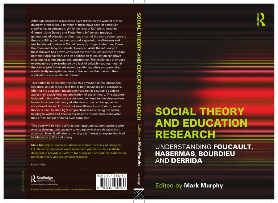 Social Theory and Education Research Routledge Press kapak görseli
