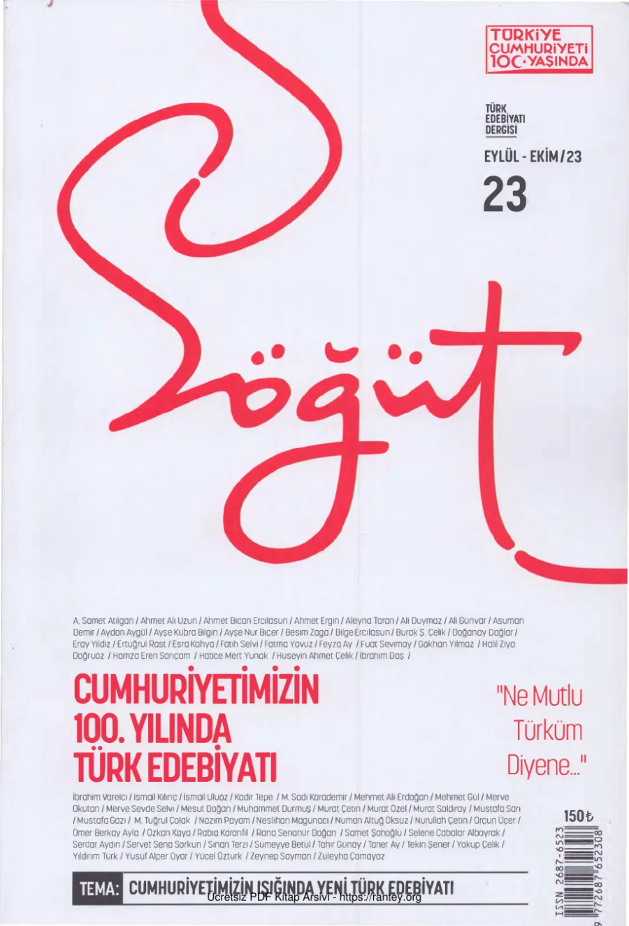 Söğüt Sayı 023 - Eylül Ekim 2023 kapak görseli