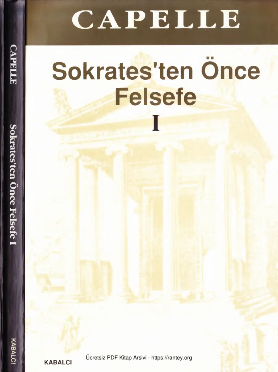 Sokratesten Önce Felsefe Cilt I kapak görseli
