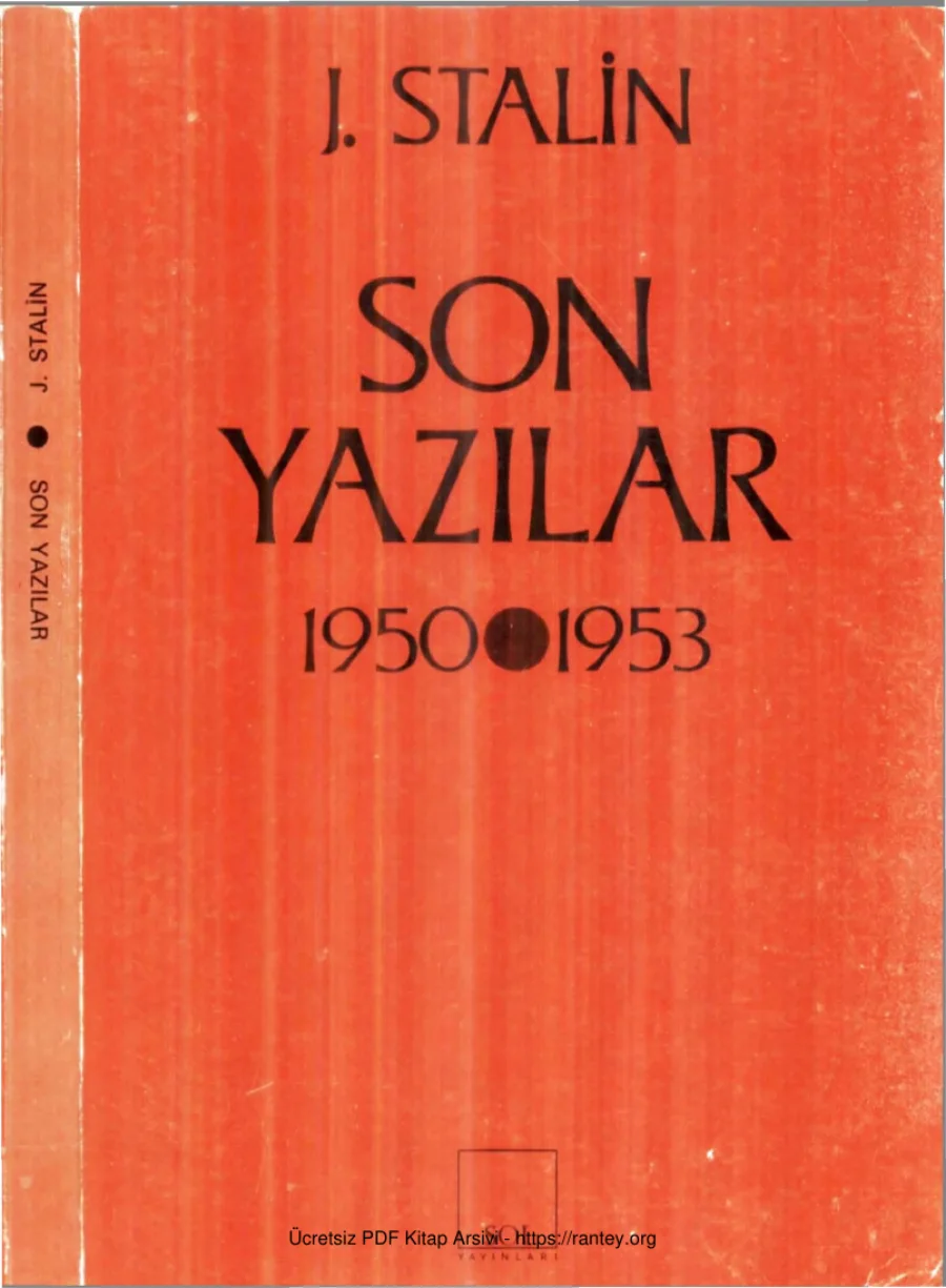 Son Yazılar 1950-1953 kapak görseli