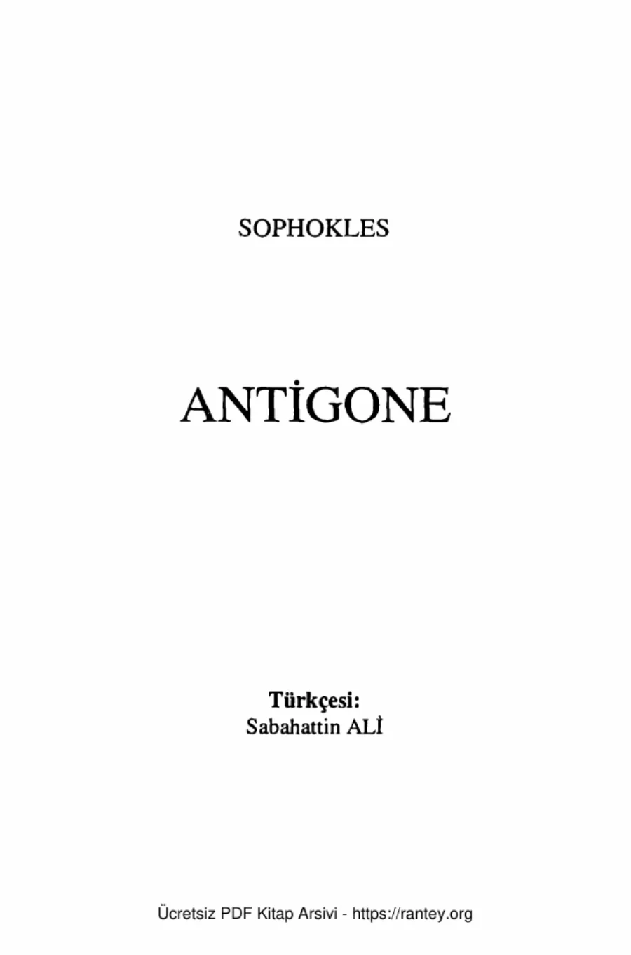 Sophokles Antigon kapak görseli