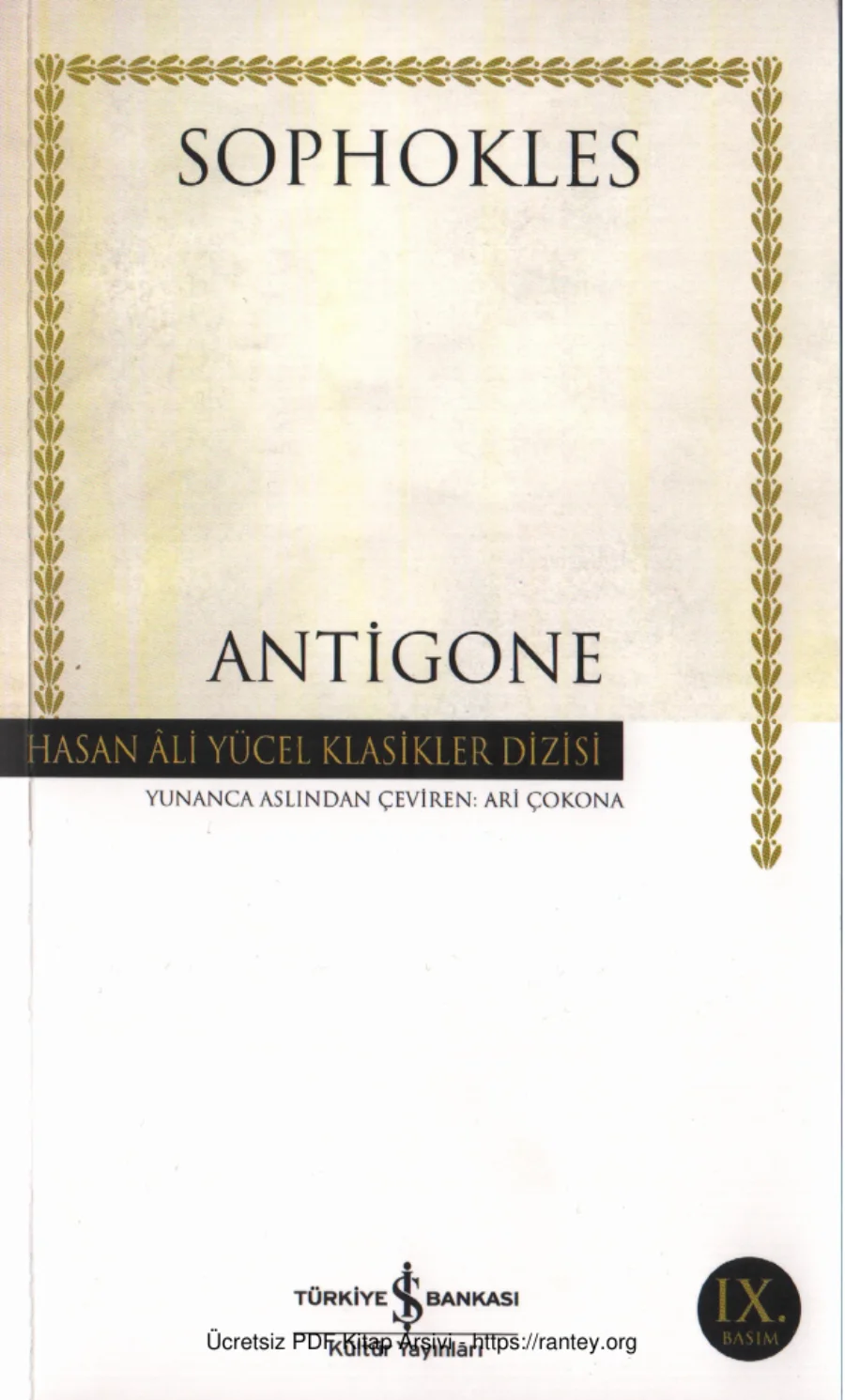 Sophokles Antigone kapak görseli